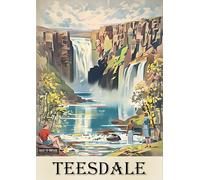 Teesdale Holiday - A4 Wall Art, Inspirational World Map, Vintage City, Retro Poster, Home Decor for Living Room, Office, Gift Idea for Travel Lovers