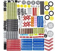 TEESE 184pcs Technic-Parts Compatible with Lego, Technic-Beam-Gears-Axles-Pins-Wheels Absorbers-Shocking Differential Tires Tracks for Technic-Project(Random Color)