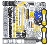 TEESE 847pcs Technic Parts Compatible with Lego - Gears, Axles, Pins, Wheels, Absorbers, Differential Tires, Tracks for Technic Projects (Random Color)