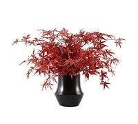 TEESONG Bonsai Tree Pot for Fake Tree Artificial Bonsai Red Maple Leaf Potted Ceramic Flower Pot for Office Home Indoor Ornaments Tree Greenery Decor