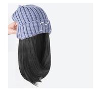 TEESONG Cap with Hair Extensions for Women Beanie Hat Synthetic Short Wig Hat With Hair Extension Natural Hair Color Black Brown Wigs For Women Hat Wig for Women(Color:160 2 33)