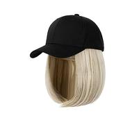 TEESONG Cap with Hair Extensions for Women Cap Synthetic Wig Hair Extensions Hair Wigs For Women Short Straight Bob High Temperature Fiber Adjustable Hip Hop Baseball Cap Hat Wig for Women(Color:8)