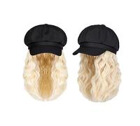 TEESONG Cap with Hair Extensions for Women Cap Wig 10 Inch Wavy Curly Synthetic Wigs Baseball Hat Wig Cap With Hair Wigs Hair Extensions Hair Wig Hat Wig for Women(Color:F841 12)