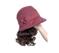 TEESONG Cap with Hair Extensions for Women Curly Hair Wig Cap, Women's Short Hair Wig Cap, Casual Wig Cap, Natural And Realistic Wig Cap, Suitable For Daily Theme Parties Hat Wig for Women(Color:02)