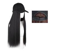 TEESONG Cap with Hair Extensions for Women Long Straight Hat Wig Highlight Hair Wigs Natural Connect Synthetic Baseball Cap Hair Wig Hat Wig Adjustable For Women Hat Wig for Women(Color:15)
