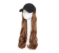 TEESONG Cap with Hair Extensions for Women Synthetic Baseball Cap With Hair Long Wavy Hair Hat Wig Hair Extensions Hat With Hair Natural Hairpiece For Women Hat Wig for Women(Color:4)