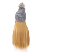 TEESONG Cap with Hair Extensions for Women Synthetic Hair Women Winter Warm Keeping Hair Extension Hats Wigs For Women Colors Wavy Hair Hat Wig for Women(Color:10)