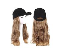 TEESONG Cap with Hair Extensions for Women Synthetic Wavy Wigs With Hat Baseball Cap Connection Hair Extensions For Women Adjustable Hat Wig Hat Wig for Women(Color:5)