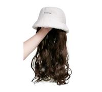 TEESONG Cap with Hair Extensions for Women Women's Wig Cap, Long Curly Wig Cap, Exquisite Fashionable Wig Cap, Suitable For Daily Theme Parties, Concerts, Dates Hat Wig for Women(Color:02)