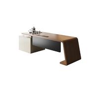 TEESONG Computer Desk Office Desk Chairman's Wooden Large Board Table, Office Leader's Big Desk, Boss's Work Furniture With Side Cabinet Vanity Desk Gaming Desk Office Desks(180x80x75cm)