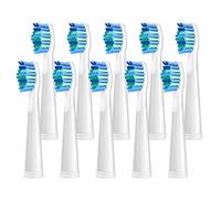 Teeteck Replacement Toothbrush Heads Compatible with Fairywill 507/508/D1/D3/D7/D8/515/551/917/959/2011, Seago E9/SG-507/SG-958, White,10 Count