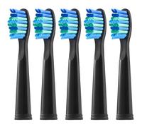 Teeteck Replacement Toothbrush Heads Compatible with Fairywill 507/508/D7/D8/515/551/917/959,Black,5 Count
