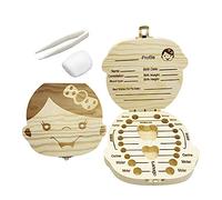 Teeth Box, ZKSMNB Tooth Fairy Box for Storage of Teeth, Wooden Tooth Box Save Teeth for Girls (Girl)