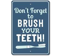 Teeth Brushing Sign Brush Your Teeth Sign Toothbrush Decor Sign Funny Metal Sign 8X12 Inch