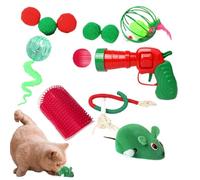 Teeth Cleaning Toy with Rope Chew for Cats - Christmas Ball for Cats, Christmas Toys for Cats | Moving Toys for Kittens, Multifunctional Toy for B