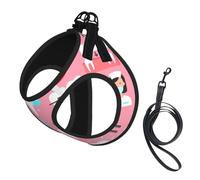 Teeth Dental Seamless Pattern Pink Small Pet Towing Vest, Adjustable Straps, Easy to Walk, Soft and Breathable Straps, Suitable for Small Dogs and Cats, Etc