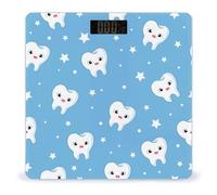 Teeth Dentist Dentistry Dental Digital Bathroom Scale for Body Weight LCD Display Tempered Glass Weighing Scales