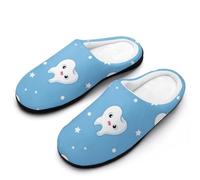 Teeth Dentist Dentistry Dental Men's House Slippers Indoor Outdoor Slip On Shoes with Rubber Sole 13-14（46-47）