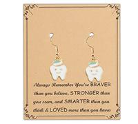 Teeth Earrings Dangle Dental Hygiene Gifts Teeth Jewelry Dentist Gifts Cute Tooth Dental Charm Earrings for Women Teeth Gifts (teeth earring)