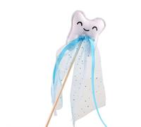 Teeth Fairy Wand Kit with Ribbon - keepsake Gift Set for Tooth Loss Celebration, Fairy Dress Up Costume Accessories, Party Favors (Blue 1pcs)