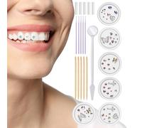 Teeth Gem Kit: Mix of Bright Accents, Reflective Artwork, Light Beauty Set, Creative Style Add-ons | For Makeup Routine, Nails, Mods