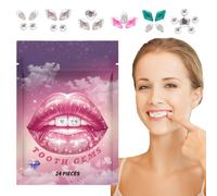 Teeth Gem Stickers: Shiny Smile Jewelry, Fashion Sparks, Adhesive Set | Durable Glitter Finish Details, Portable Fashion Enhancement Kit For Event