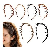 Teeth Headband - 6 Pieces Non-Slip Gummed Effect with Picks - Backward Effect Headband | for Combing Taming Loose Hairs Sport Makeup Shower Face Wash