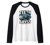 Teeth of THE Abyss Scary Angler Fish Edgy Nautical Raglan Baseball Tee