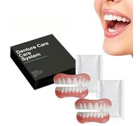 Teeth Silicone Reline Denture Set,Advanced Full Denture Set,Fit Full Functional Dentures Set,Natual-Looking Teeth,Confident Smile (2 Pcs)