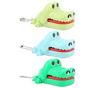 Teeth Toys, 3pcs Children Cartoon Animal Game Cute Toys, Biting Finger Dentist Games Action Skill Gag & Practical Jokes Toy Key Chain SetBiting Funny (A mini-bite crocodile (random color))