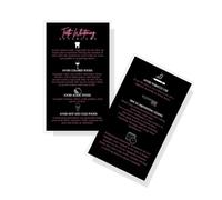 Teeth Whitening Aftercare Cards | 50 Pack | Size 2x3.5" inch Business Card | Teeth Whitening Kit Supplies | Black with Neon Pink Design