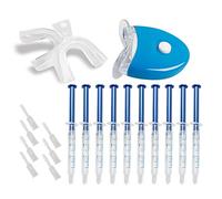 Teeth Whitening Gel, 10 PCS Teeth Whitening Dental Bleaching System Oral Gel Kit Tooth Whitener with Teeth Whitening Light & Mouth Tray Teeth Shade Guide