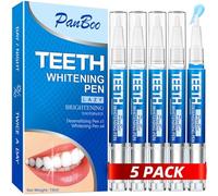 Teeth Whitening Pen Gel 5 Pack for 70+ Treatments | Enamel-Safe & Sensitivity-Free 4 Whitening Pens Plus 1 Desensitizing Pen | Instant Teeth Whitening Kit That 1-6 Shade Whiter in 1-2 Weeks | Mint