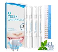 Teeth Whitening Pen with a Color Card,4 Pcs Tooth Whitening Pens for Fast & Effective Removal Stains from Coffee Tea,Deeply Cleaning,Home and Travel Use (3ml Each)
