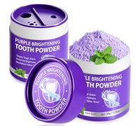 Teeth Whitening Powder - Purple Teeth Whitening Powder - Removes Stains, No Sensitivity - Teeth Whitening for Coffee, Tea and Food Stains - Fresh Mint Flavour, Breath Freshener (2)