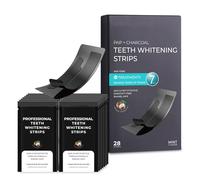 Teeth Whitening Strips, 28 Strips for 14 Treatments, Advanced Charcoal + Pap Stain Removal, Safe on Enamel, Easy Teeth Whitening Kit - Use Anywhere Anytime