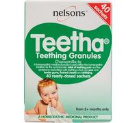 Teetha Baby Teething Granules (40 Sachets) 3+ Months, Homeopathic Relief For Soothing & Calming Teething Symptoms, Baby Teething Ready-Dosed Sachets