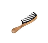 Teethed Anti-static Massage Hair Comb Yh3-1a-c Sandalwood Horn | Handle, Khaki Finish, Home and Barber Use, Helps Detangle and Soothe Scalp
