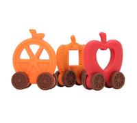 Teether Toys, Halloween Style Baby Teether Toys Chewable Food Grade Silicone for Daily Use (Pumpkin Carriage Kit (Orange, Pumpkin)