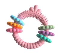 Teething Rings For Dogs - Rubber Chew Toy Ring, Durable Dog Teething Ring, Interactive Fetch Training Toy | Supports Healthy Chewing Behavior For Puppies Small Medium Dogs Throw Catch Play Exercise