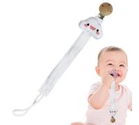 Teething Rings Strap Clip - Cute Wildlife Design Pacifier Keeper, Chewable Silicone Connector, Protective Tether Attachment for Little | Nursery Companion for Outings Nap Time