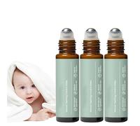 Teething Roller All Natural for Babies, Natural Gum Relief with Chamomile & Rose Oil, Gentle Massage Applicator for Soothing Infant Teething Pain (3 PCS)