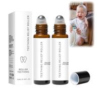 Teething Roller Natural Pain Relief, Natural Pain Relief Roller, Natural Teething Oil for Discomfort Relief Baby, Teething Relief Roller, Teething Gel, Reduce Teething Discomfort (B 2Pc)