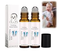 Teething Roller Natural Pain Relief, Natural Pain Relief Roller, Natural Teething Oil for Discomfort Relief Baby, Teething Relief Roller, Teething Gel, Reduce Teething Discomfort (A 2Pc)