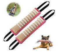 Teething Sausage for Dogs, Pack of 2 30 cm Jute Teething Sausage, Dog Biting Sausage with 2 Handles, Very Robust Dog Biting Sausage, Dog Training Accessories, Tug Toy Dog for K9 Training Tug Toy (Tip)