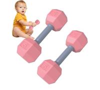 Teething Toy - 1.77 inches Dumbbell Toy, High-Quality Gym Toys, 2pcs ABS Training Exercise Doll Dumbbell | Protable Engaging Rattle Teething Toy Sensory Play Gym for New Parents Infan