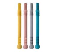 Teething Toys for Baby,4 PCS Baby Silicone Teether Tubes,Teether Sensory Toys Gum Massager,Baby Teeth - ing Toy Infant Chew Straw Toy,for Teething Relief (Mixed Color)