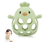 Teething Toys for Baby - New Infant Silicone Chicken Baby Teether Toy Sensory Toy from 0 Months Prevents Finger Sucking - Teethers Aid & Grasping Ball - Gifts for Boys & Girls (Olive)