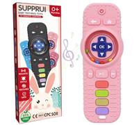 Teething Toys for Baby,Silicone Remote Control Baby Rattle Teether Baby Teething Toy for 0-6 6-12 Months,Sensory Toys,BPA-Free for Newborn Gifts (Baby Pink)
