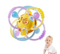 Teething Toys for Baby Teething Rattle Toy with Pull Ring BPA-Free Silicone Sensory Toys for Babies 0-12 Months Grabbing Ball Baby Toy Fun Safe Baby Shower for Boys Girls Baby Sensory Toys